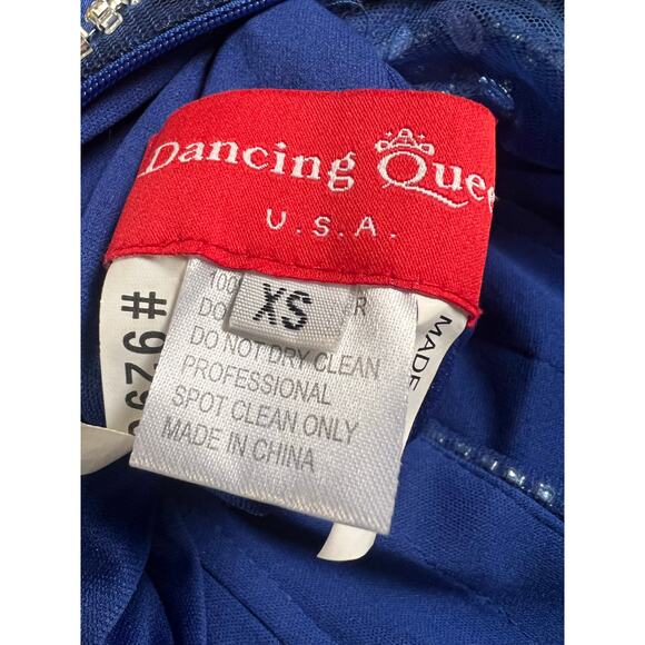 Dancing Queen U.S.A. Royal Blue Double Lined Gown With Beading Size XS - Picture 4 of 5